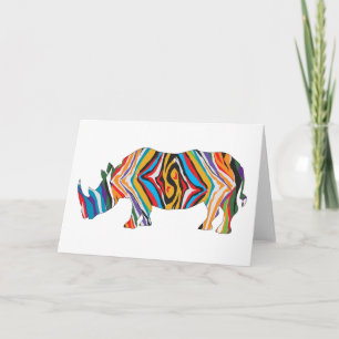 Carte De Remerciements Zèbre psychédélique de Rhinoceros