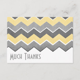 Carte De Remerciements Zig Zag Motif jaune et gris
