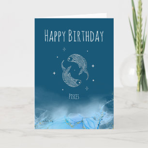 Carte De Remerciements Zodiac d'anniversaire personnalisé Poissons étoile