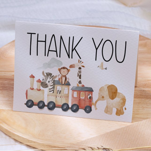 Carte De Remerciements Zoo Safari Nursery Animaux Baby shower (Créateur téléchargé)