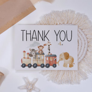 Carte De Remerciements Zoo Safari Nursery Animaux Baby shower