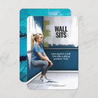 Carte de remise en forme Wall Sits avec support bl