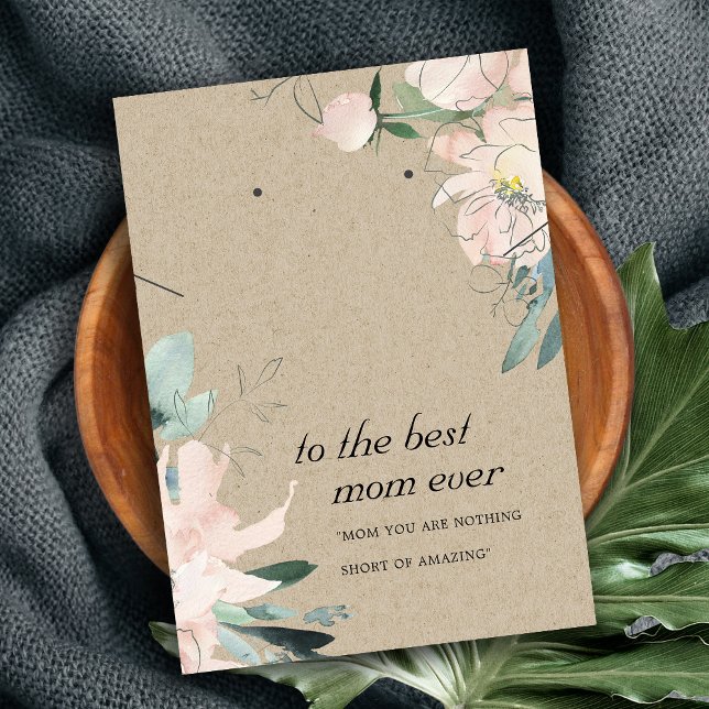 CARTE DE REMORQUAGE FLORALE MOM KRAFT BLUSH (Créateur téléchargé)