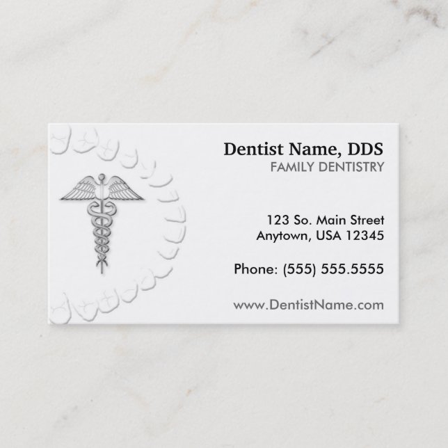 Carte de rendez-vous / affaires pour dentiste (Devant)