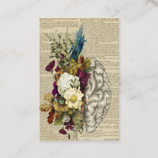 Carte De Rendez-vous affiche d'anatomie du cerveau floral médical