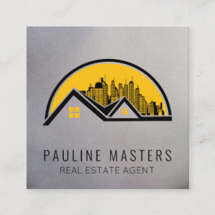 Carte De Rendez-vous Agent immobilier Toit et paysage urbain