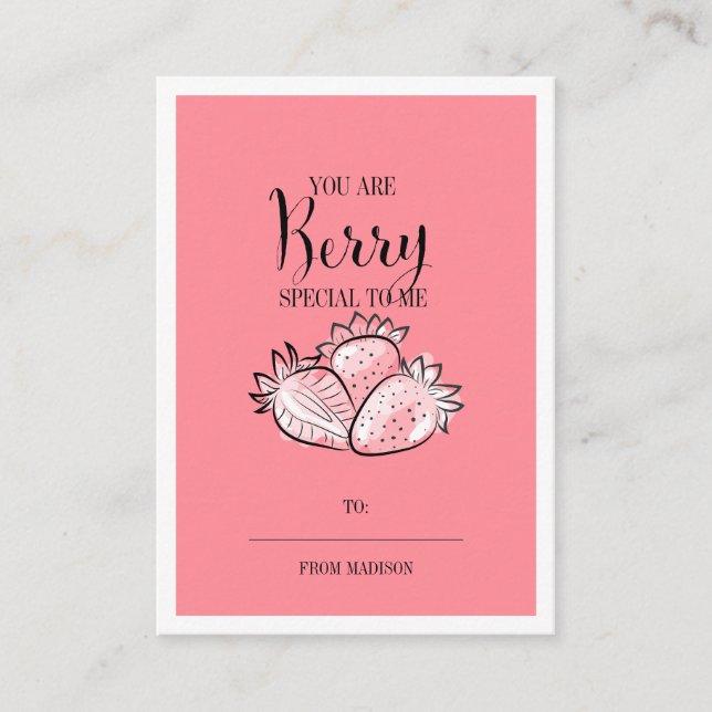 Carte De Rendez-vous Amusante Pun de Fruit Berry Classroom Valentine Ca (Devant)