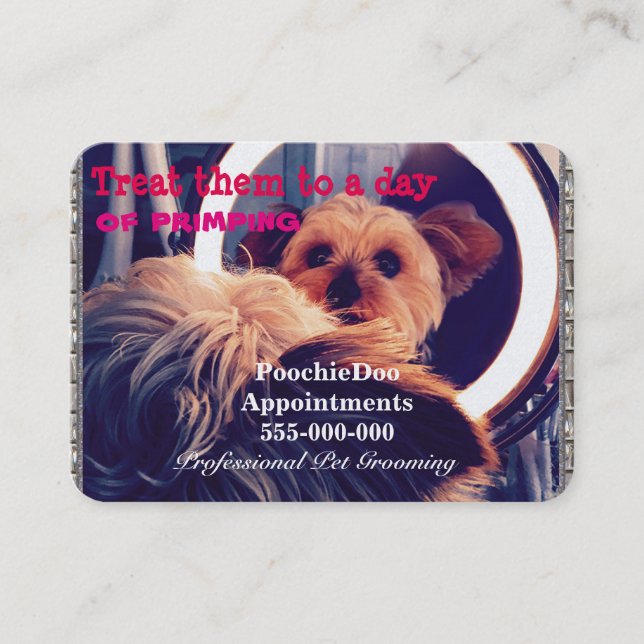 Carte De Rendez-vous Animal familier se toilettant se faisant beau le (Devant)