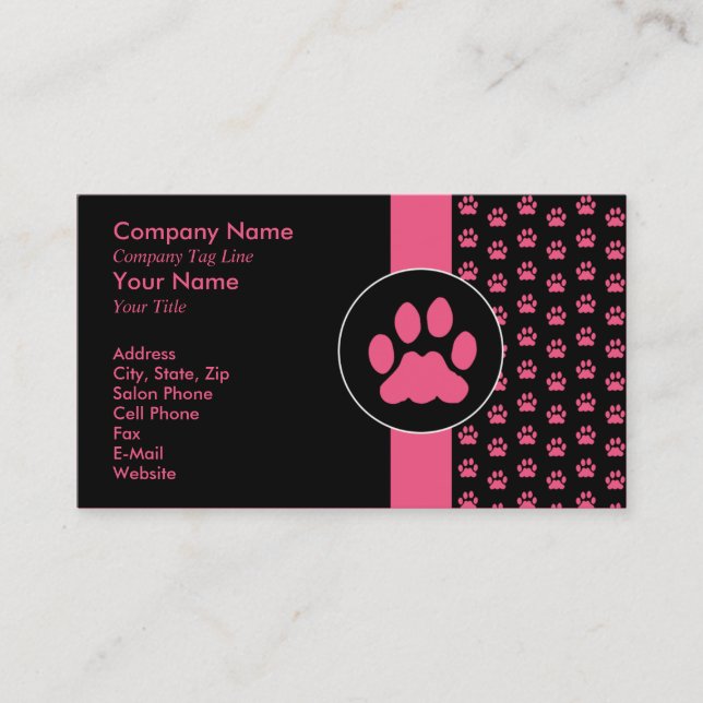 Carte De Rendez-vous Animal familier toilettant PawPrint (Devant)