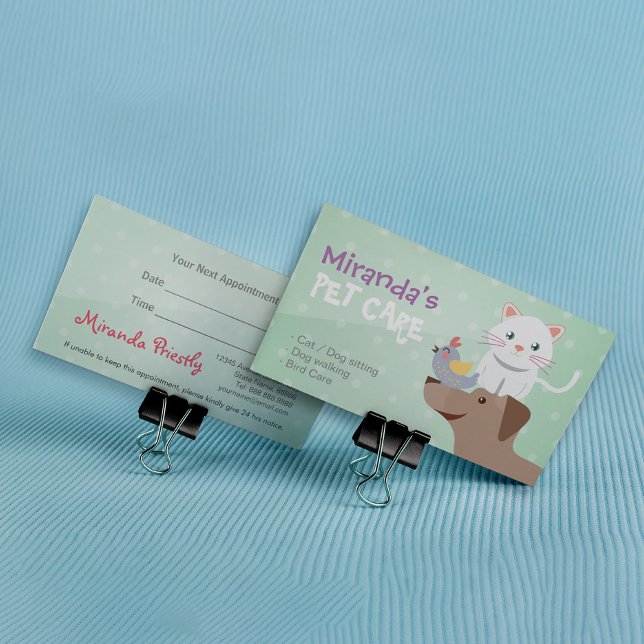 Carte De Rendez-vous Animaux de compagnie assis Bain et Grooming Salon  (Créateur téléchargé)