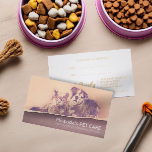 Carte De Rendez-vous Aquarelle Chien Chat Soins aux animaux de compagni