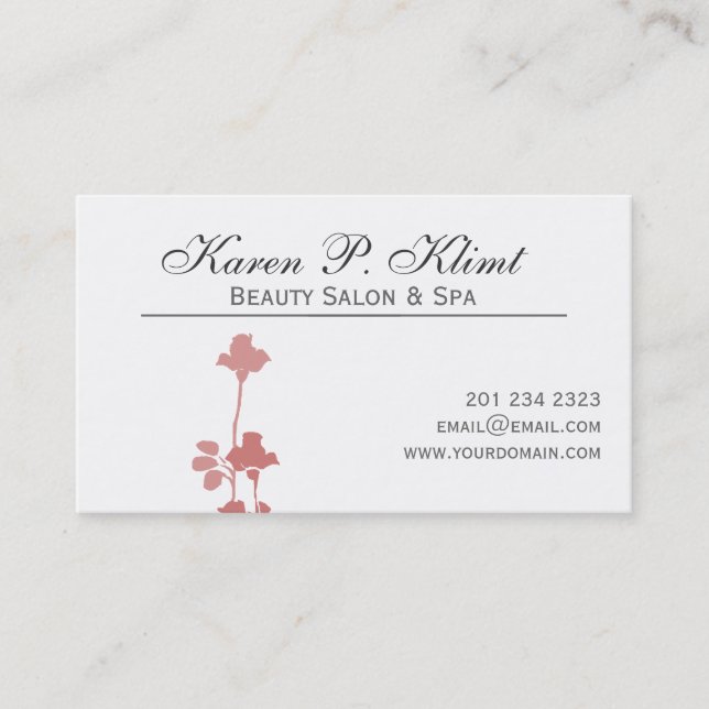 Carte De Rendez-vous Aquarelle rose de coiffeur floral de motif (Devant)