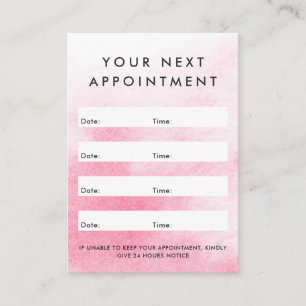 Carte De Rendez-vous Aquarelle rose logo personnalisé