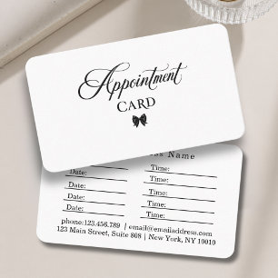 Carte De Rendez-vous Arc Élégant Salon Noir Blanc