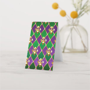 Carte De Rendez-vous Arrière - plan de bijoux Mardi Gras