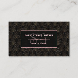 Carte De Rendez-vous Art Déco Rose Gold Monogram maquillage Artiste
