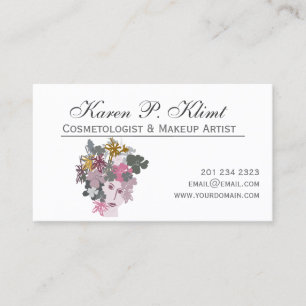 Carte De Rendez-vous Artiste de maquillage de la tête florale