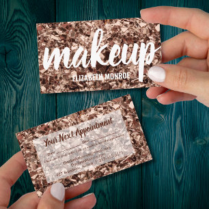 Carte De Rendez-vous Artiste de maquillage de Parties scintillant or Ro