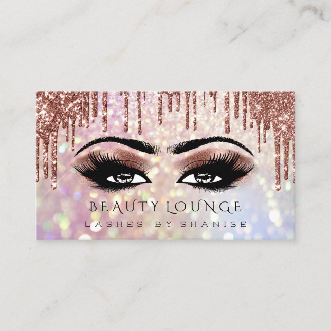 Carte De Rendez-vous Artiste de maquillage professionnel Parties scinti (Devant)
