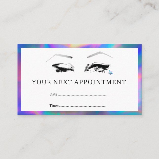 Carte De Rendez-vous Artiste maquillage votre prochain (Devant)