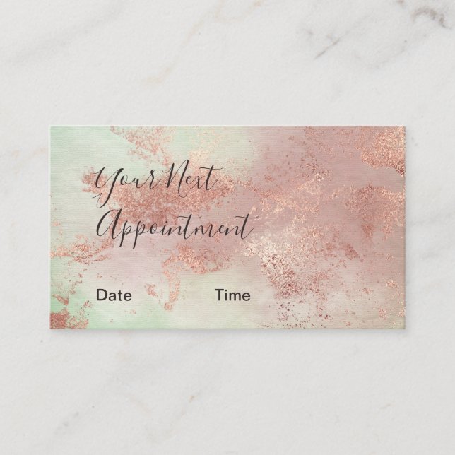 Carte De Rendez-vous Artiste rose moderne de maquillage d'aquarelle en  (Devant)