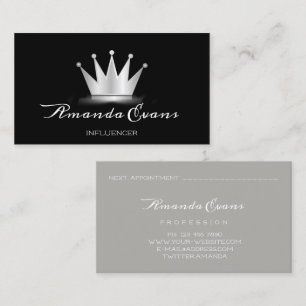 Carte De Rendez-vous Artiste SPA de maquillage Silver Crown Royal Princ