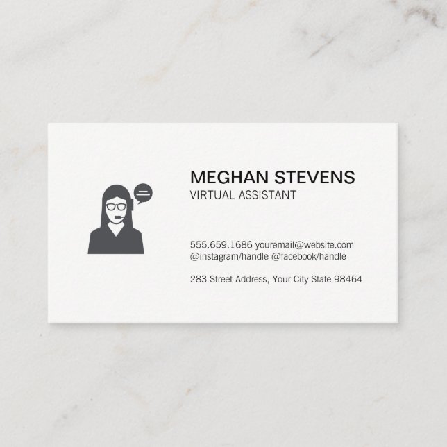 Carte De Rendez-vous Assistant virtuel du support client (Devant)