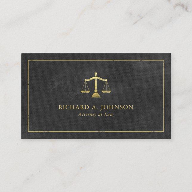 Carte De Rendez-vous Avocat Scales of Justice Gold (effet) Nomination (Devant)