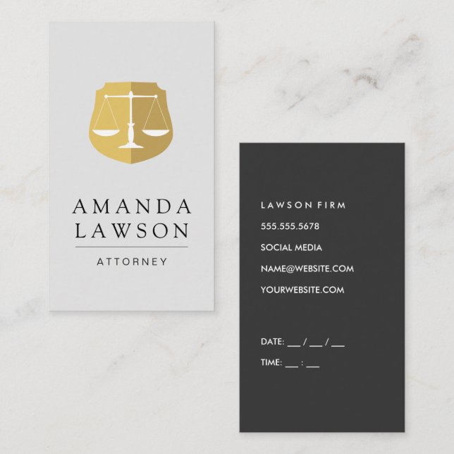 Carte De Rendez-vous Balance de la Justice | Avocat (Devant / Derrière)