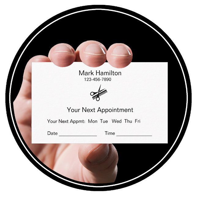 Carte De Rendez-vous Barber Shop Simple Appointment Cards (barber)