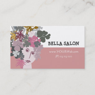Carte De Rendez-vous Beauté rose Feminine florissante pièce de cheveux