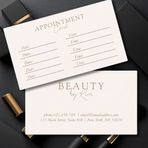 Carte De Rendez-vous Beige & Brown, Élégant minimaliste, Salon