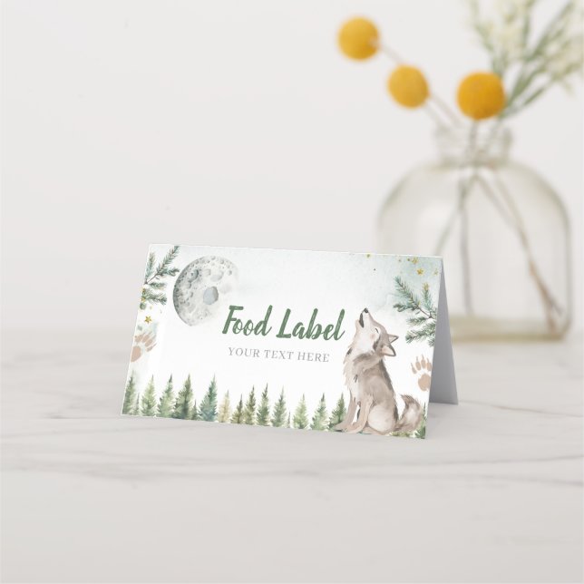 Carte De Rendez-vous Bienvenue au Pack Forest Wolf Étiquette alimentair (Devant)