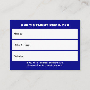 Carte de rendez-vous bleu affaires