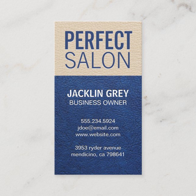 Carte De Rendez-vous Bloc de couleur en cuir (Devant)