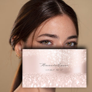 Carte De Rendez-vous Blog de mode de maquillage rose pâle Parties scint