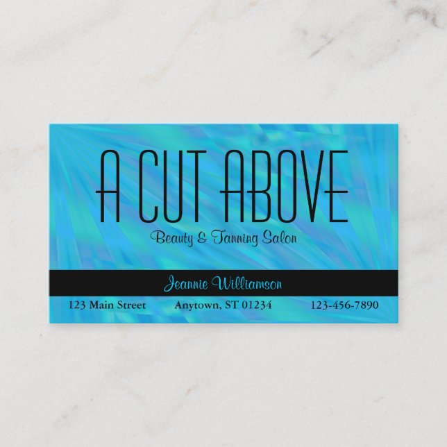Carte De Rendez-vous Blue Abstract Design Beauty Salon (Devant)