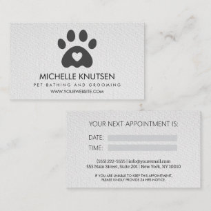 Carte de rendez-vous branchée pour animaux de comp