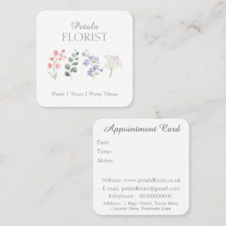 Carte De Rendez-vous Branding d'entreprise de fleuriste de boutique mod