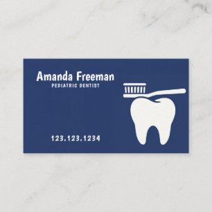 Carte De Rendez-vous Brosse à dents sur dentiste pédiatrique bleu dent
