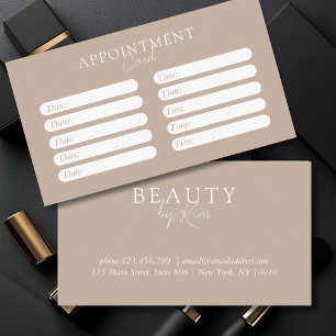 Carte De Rendez-vous Brown & Blanc, Minimal, Élégant, Salon