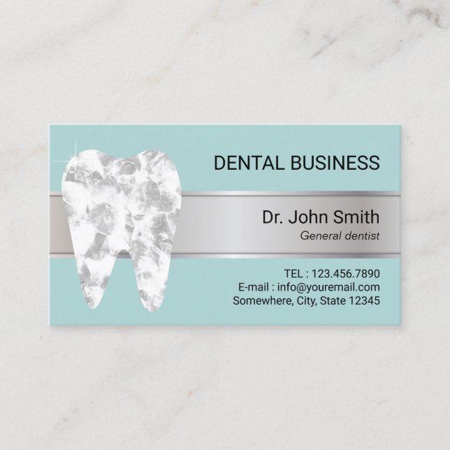 Carte De Rendez-vous Bureau dentaire Mint Blue Dentist Nomination (Devant)