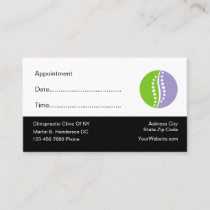 Carte De Rendez-vous Bureau du chiropraticien Rappel des nominations M
