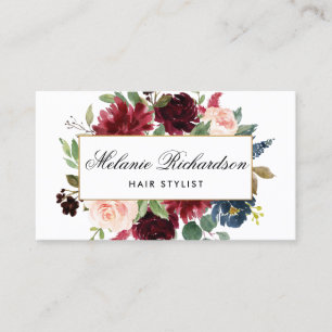 Carte de rendez-vous Burgundy Blue Hair
