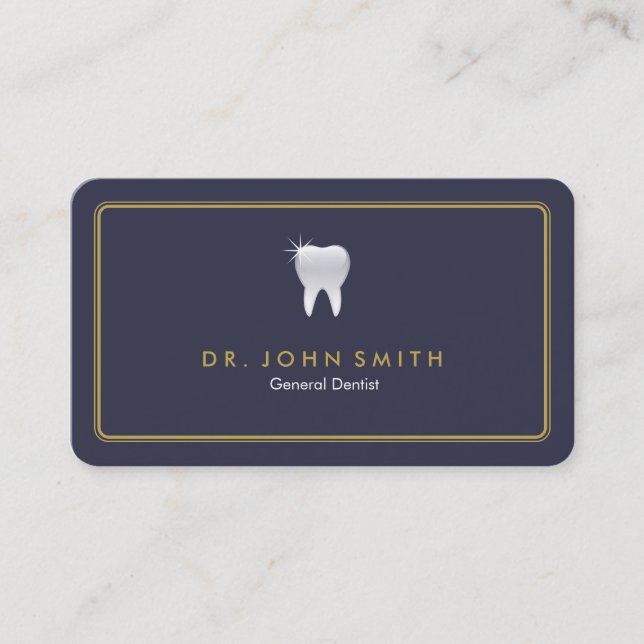 Carte De Rendez-vous Cadre arrondi Royal Blue Tooth Dental Nomination (Devant)