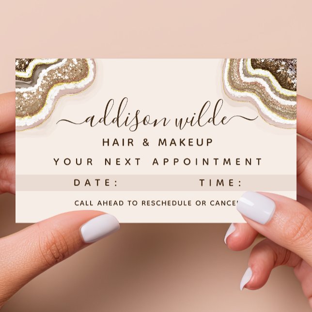 Carte De Rendez-vous Champagne Gold Parties scintillant Brown Géode Aga (Créateur téléchargé)