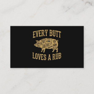 Carte De Rendez-vous Chaque Beurre Aime Un Bon Rub Drôle Porc BBQ