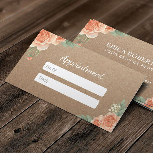 Carte De Rendez-vous Cheveux et maquillage Artiste Rustique Floral Rend