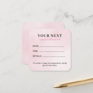 Carte De Rendez-vous Chic Elegant Aquarelle Rose Beauté Salon
