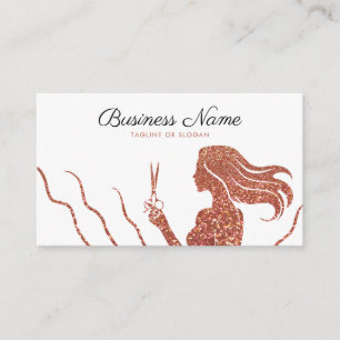 Carte De Rendez-vous Chic Rose Parties scintillant or ciseaux Coiffeur